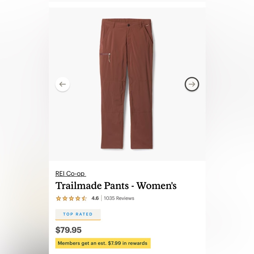 REI Women’s Hiking Pants in green - Picture 6 of 7